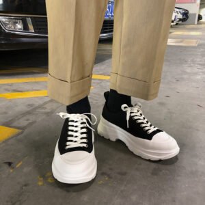 Men's Fashion Canvas Stitching Platform Shoes Simple